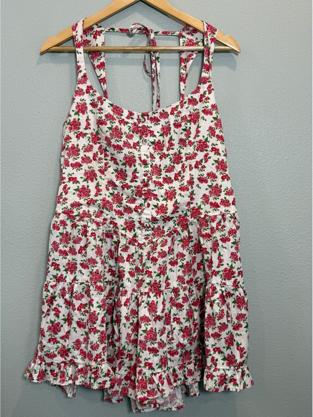 Wild Fable Corset Fit and Flare Floral Print Romper - Women's Large